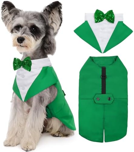 Kuoser Dog Tuxedo, Dog Suit and Bandana Set, Dogs Costume with D-Ring by Kuoser