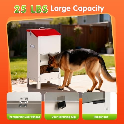 25 Lbs Automatic Dog Feeder for Large Dogs, with Elevated Stand