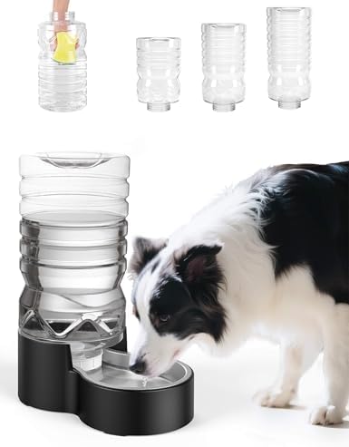 Heouvo 2.1 Gal Gravity Dog Water Dispenser, Wide-Mouth, No Filter, Black