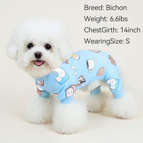 XPUDAC 4 Pack Small Dog Pajamas, Soft Comfy Dog Onesie Pjs, Cute Puppy Clothes Lightweight Pet Outfit Stretchy Pet Clothes for Boy Girl, M - Image 2