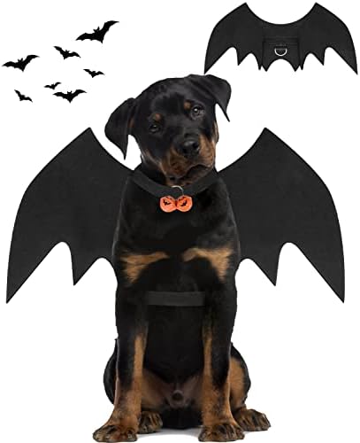 Halloween Dog Bat Wings Costume, Pet Halloween Cosplay Apparel, Adjustable Fit for Large Dogs (L) by PWEITUOET