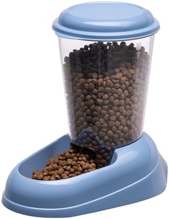 Ferplast Dry Food Dispenser for Dogs and Cats 3 Liter Zenith Practical pet Feeder Food Dispenser Biscuits for Animals, Transparent Tank with lid, Non-Slip Bottom, 20,2 x 29,2 x h 28,8 cm Blue