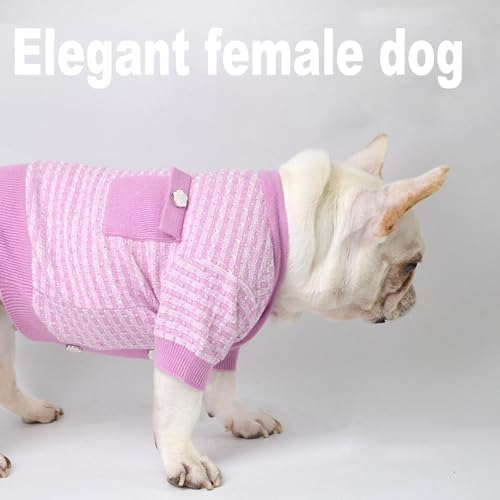 Pink Female Soft Rabbit Cashmere core-Spun Knit Pet Sweater for Small Dog and Medium Dogs – Soft Stretchy and Stylish Winter Apparel for Pets – Fits Pets 10-30 lbs - Image 3