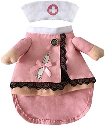 NACOCO Dog Cat Nurse Costume Pet Nurse Clothing Halloween Jeans Outfit Apparel (S) - Image 4