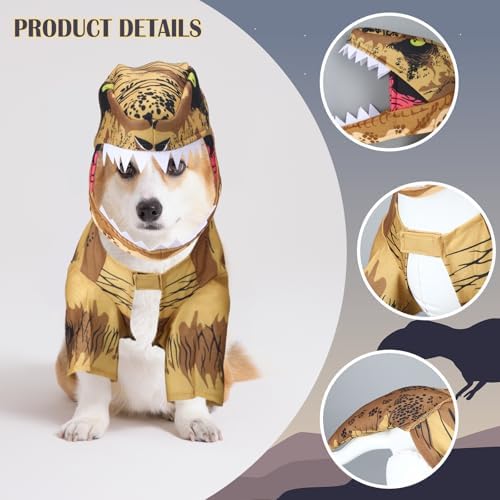 Huhumy T. Rex Dog Costume Halloween Dino Dog Costume Pet Cosplay, Large - Image 3