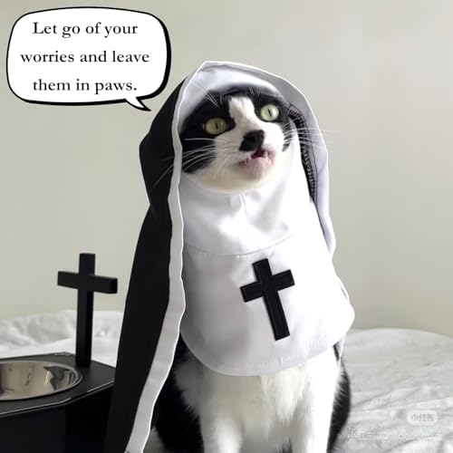Cat/Dog Nun Costume Pet Clothing, Habit Outfit Halloween (2XL) - Image 2