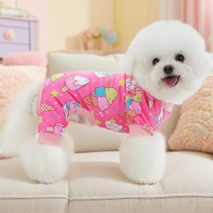 XPUDAC 4 Pack Dog Pajamas for Small Dogs Soft Pjs Onesies Clothes, M - Image 4