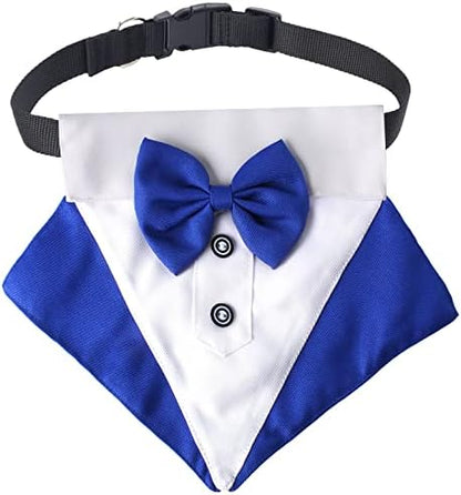 Yewong 2-Piece Pet Formal Accessories Set - Top Hat with Tuxedo Bandana Collar for Dog & Cat (Set-E) - Image 3