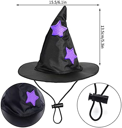 Dxhycc Halloween Pet Costume Cat Wizard Costume Funny Wizard Cat Clothes Cloak and Hat for Small Dogs Outfits - Image 3
