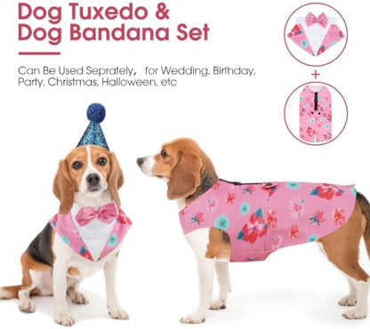 Kuoser Dog Tuxedo, Dog Suit and Bandana Set, Dogs Costume with D-Ring - Image 2