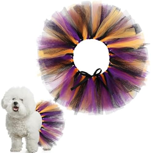 Dog Tutu for Dogs Tulle Skirt Pet Costume, Halloween Color by Locmeo