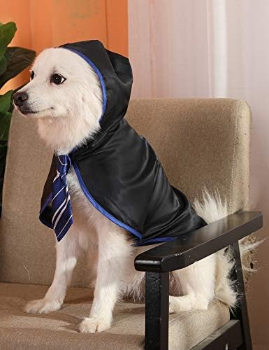 Halloween Dog Costume Wizard Pet Shirt Funny Cat Clothes for Dogs Cats Clothing Outfits with Glasses (Large,Blue) - Image 3