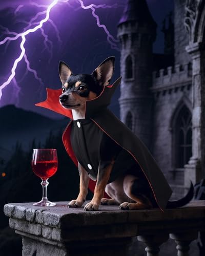 CuteBone Dog Halloween Costumes for Small, Medium, Large Dogs – Vampire Pet Cosplay Outfits | Cute Puppy Costume for Halloween Party, Dress-Up, Photo Shoots GBZ04XS - Image 3