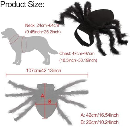 Halloween Spider Costume for Dog, Halloween Pet Costume Halloween Decorations, Spider Decor Halloween Party Supply, Spider Cosplay Costumes with Adjustable Velcro for Small Medium Dogs and Cats - Image 4
