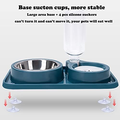 Love Dream Double Dog Cat Bowls, Anti-Slip Pet Food and Water Bowl Set