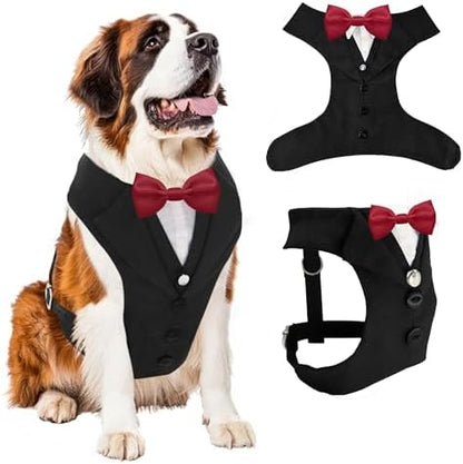 AVERYDAY Dog Tuxedo for Wedding Outfit, Dog Suit and Tie Costumes for Birthday, Halloween, Cosplay, Christmas Party, Pet Formal Wear with Bowtie, Tux for Medium Large Dogs, Bulldog, Labrador, Husky by YourAveryDay