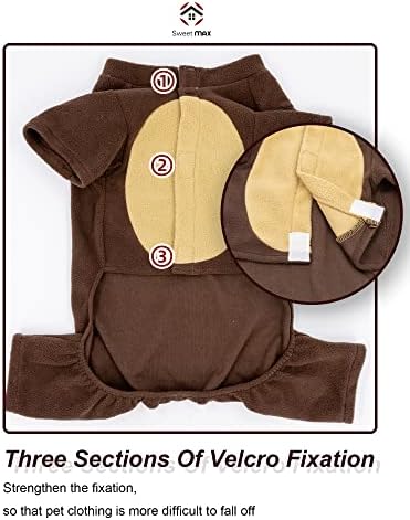Bear Pet Costume Ears Hat Sweater Furry Clothes Cute Halloween Cosplay Costumes for Small Medium Large Dogs Cats (Medium) - Image 5