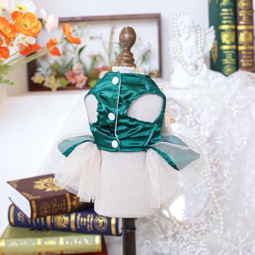 Fashion Sweet Puppy Dog Blingbling Princess Skirt Pet Dog Lace Cake Camisole Tutu Dress H-Dark Green XS - Image 4