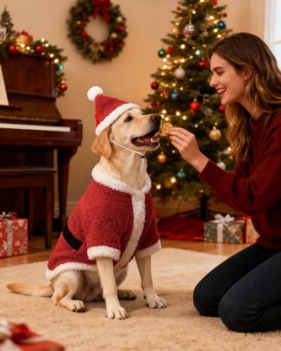 CuteBone Christmas Dog Costumes for Small, Medium, Large Dogs – Santa Claus Pet Cosplay Outfits | Cute Puppy Costume for Holiday Party, Dress-Up, Photo Shoots GBZ05XXL - Image 7