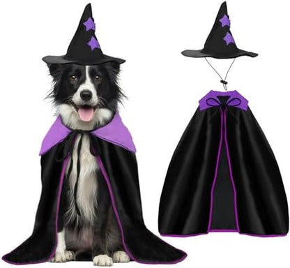 YUEPET Extra Large Dog Halloween Costumes, Dog Witch Cloak with Hat 23.6 in by YUEPET
