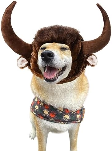Dog Horn Wig for Halloween Christmas, Funny Pet Bull Costumes for Dog Cat, Pet Clothing Accessories (Size M) - Image 4
