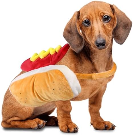 GOYOSWA Dog Hot Dog Costume, Dog Halloween Costumes Funny Pet Hot Dog Costume for XS Small Medium Dogs Cats Pets (Large) by GOYOSWA