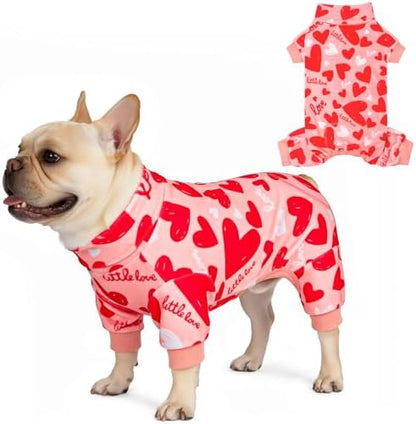 KYEESE Velvet Dog Pajamas Soft Onesie for Daily Wear, Heart by KYEESE