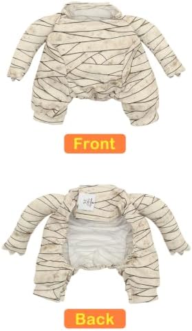 CuteBone Mummy Dog Halloween Costume Soft Stretch Bandage Outfit with 3D Long Sleeve Easy Velcro Back Closure Cosplay Party Clothes for Small Medium Dogs GBZ08S - Image 2