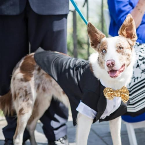 Dog Tuxedo with Bow Tie, Formal Wedding Suit for Small Medium Puppy Dogs - Image 6