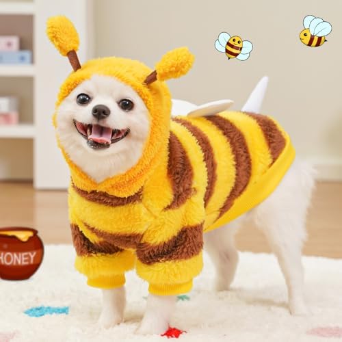 ANIAC Pet Hoodie Cat Rabbit Outfit with Bunny Ears Cute Sweatshirt Spring and Autumn Puppy Knitted Sweater Kitty Soft Knitwear (Yellow, X-Large) - Image 5