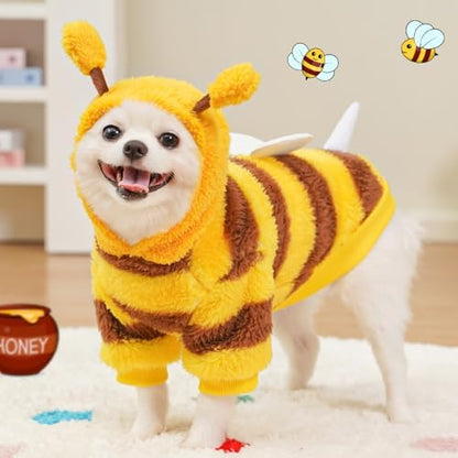 ANIAC Pet Hoodie Cat Rabbit Outfit with Bunny Ears Cute Sweatshirt Spring and Autumn Puppy Knitted Sweater Kitty Soft Knitwear (Yellow, X-Large) - Image 5