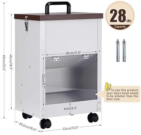 28Lbs Automatic Dog Feeder Large Breed, Easy to Move with Wheels