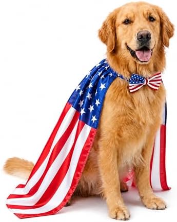 Halloween American Flag Cape Halloween Dog Costume for Large Pets by Unknown