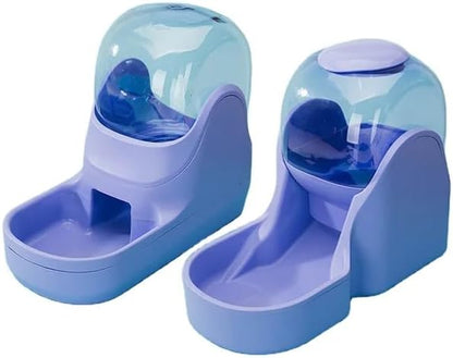 Dog & Cat Feeder + Waterer Set,Automatic Pet Feeder 2 in 1 Cat & Dog Food Water Dispensers, Cats and Dogs Food Feeder and Water Dispenser 3.9L for Small, Medium, & Large Pets (Purple)
