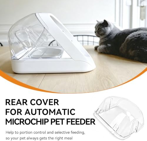 Pet Feeder Rear Cover for Automatic Microchip Pet Cat Feeders, 1 Pack