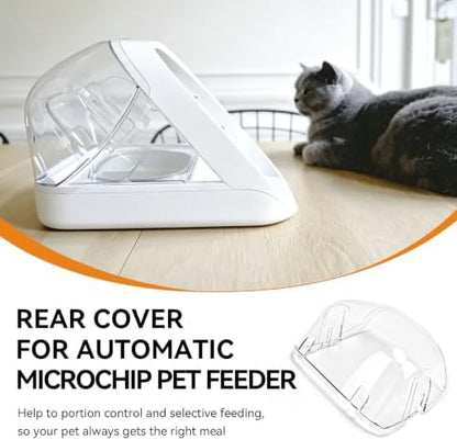 Pet Feeder Rear Cover for Automatic Microchip Pet Cat Feeders, 1 Pack