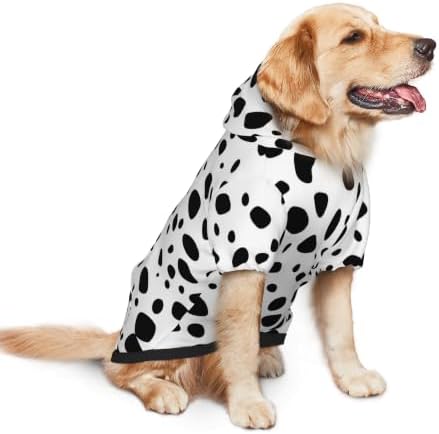 Cute Dalmatian Dog Costume, Animal Dalmatian Print Pet Clothes for Halloween Cosplay Puppy Winter Sweatshirt Warm Sweater Coat Jacket XXL - Image 2