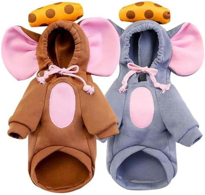 Dog Hoodie Warm Autumn Winter Pet Sweatshirt (Gray Mouse Hoodie,XXL) - Image 5
