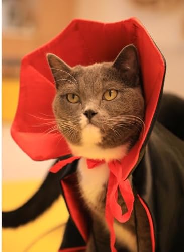 Dog Cat Vampire Cloak Costume for Small Medium Large Dogs Cats, Halloween Dog Costumes Cat Vampire Cloak - Image 6
