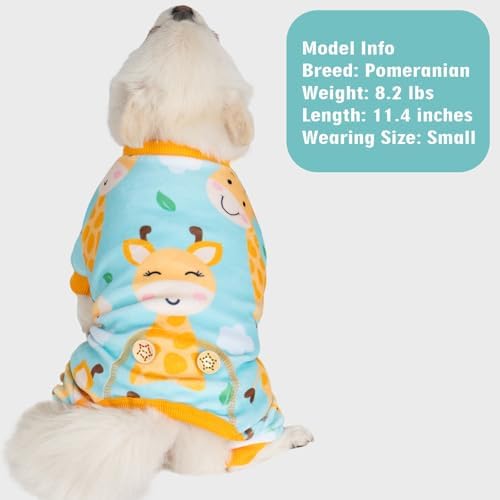 KYEESE Velvet Dog Pajamas for Large Dogs Onesie for Daily Wear, Giraffe - Image 6