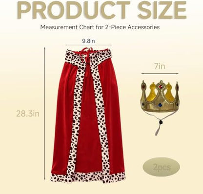 2PCS Dog King Costume Halloween Funny Pet Costumes with King Cape and Crown for Medium Large Dog Pet Halloween Party Cosplay Dress Up - Image 2
