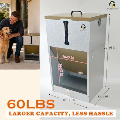 60 lb Automatic Dog Feeder Outdoor Gravity Feeder for Large Dogs