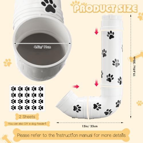 Gravity Dog Self Feeder, Automatic Dispenser Paw Stickers for Pet