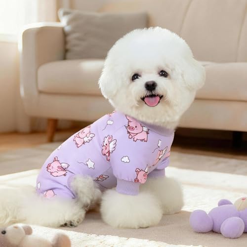 XPUDAC 4 Pack Small Dog Pajamas, Soft Comfy Dog Onesie Pjs, Cute Puppy Clothes Lightweight Pet Outfit Stretchy Pet Clothes for Boy Girl, M - Image 5