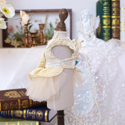 Fashion Sweet Puppy Dog Blingbling Princess Skirt Pet Dog Lace Cake Camisole Tutu Dress G-White-2 XS - Image 2