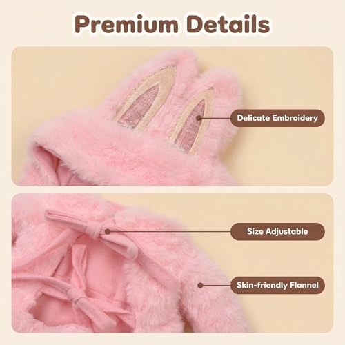 Halloween Small Large Dog Costume Bunny Outfit,Pink M - Image 5
