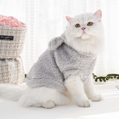 Easter Dog & Cat Outfit - Bunny Ears Hoodies Fleece Sweatshirt for Small Dogs & Cats (X-Large, Grey) - Image 3