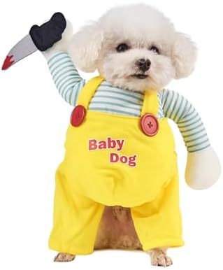 NACOCO Dog Halloween Costume Pet Knife Doll Cat Halloween Outfits Funny Party Cos-Playing Party for Small and Medium Dogs(L) - Image 2