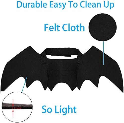 Pet Costumes Bat Wings for Puppy and Cat Halloween Dog Costumes Party Cosplay Decoration Black Apparel for Cat Small Dogs (Black, Large) - Image 5