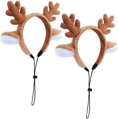Beviliu 2pack Dog Reindeer Antlers Headband, Dog Christmas Antlers Costume by Beviliu